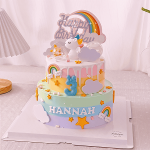 2 Tier - Celestial Unicorn 6" + 8"